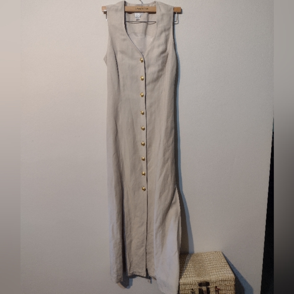 Together Cream Maxi Button-Front Dress